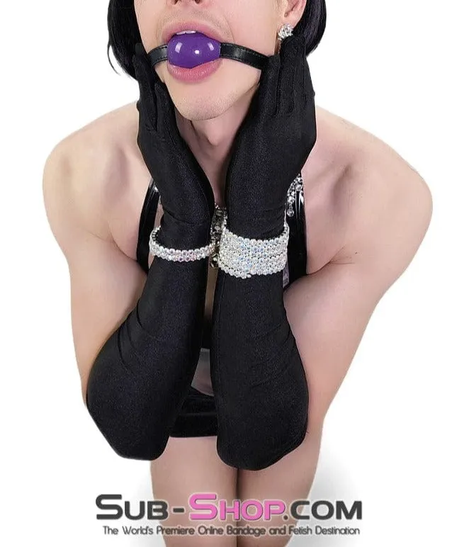 0833DL      Purple Rubber Ballgag on Black Strap