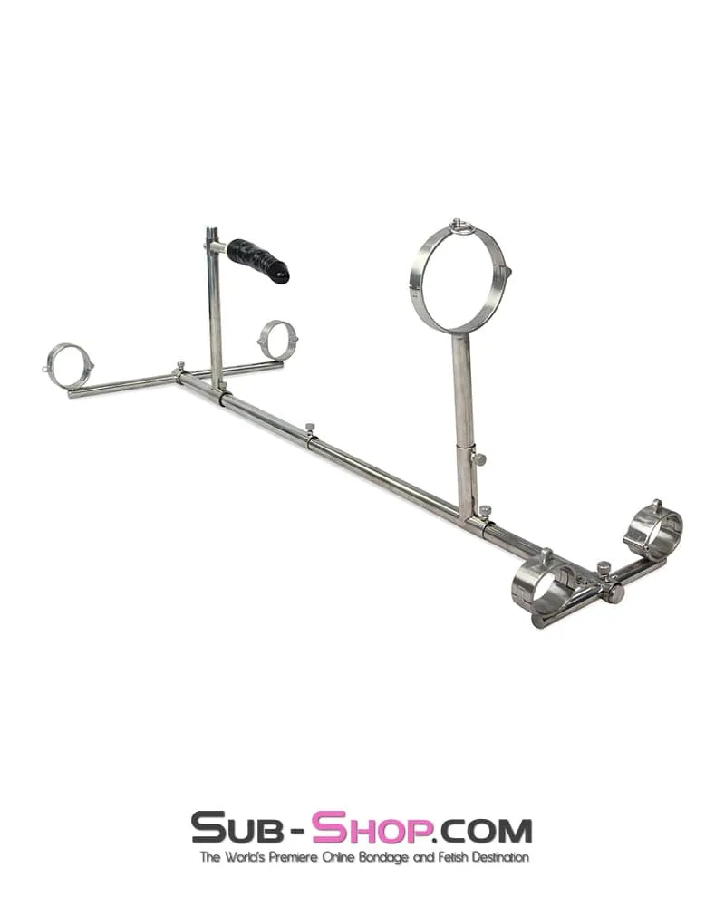 9983M      Slavegirl’s Stockade with Heavy Steel Cuffs and Dildo Set – Small / Medium Size