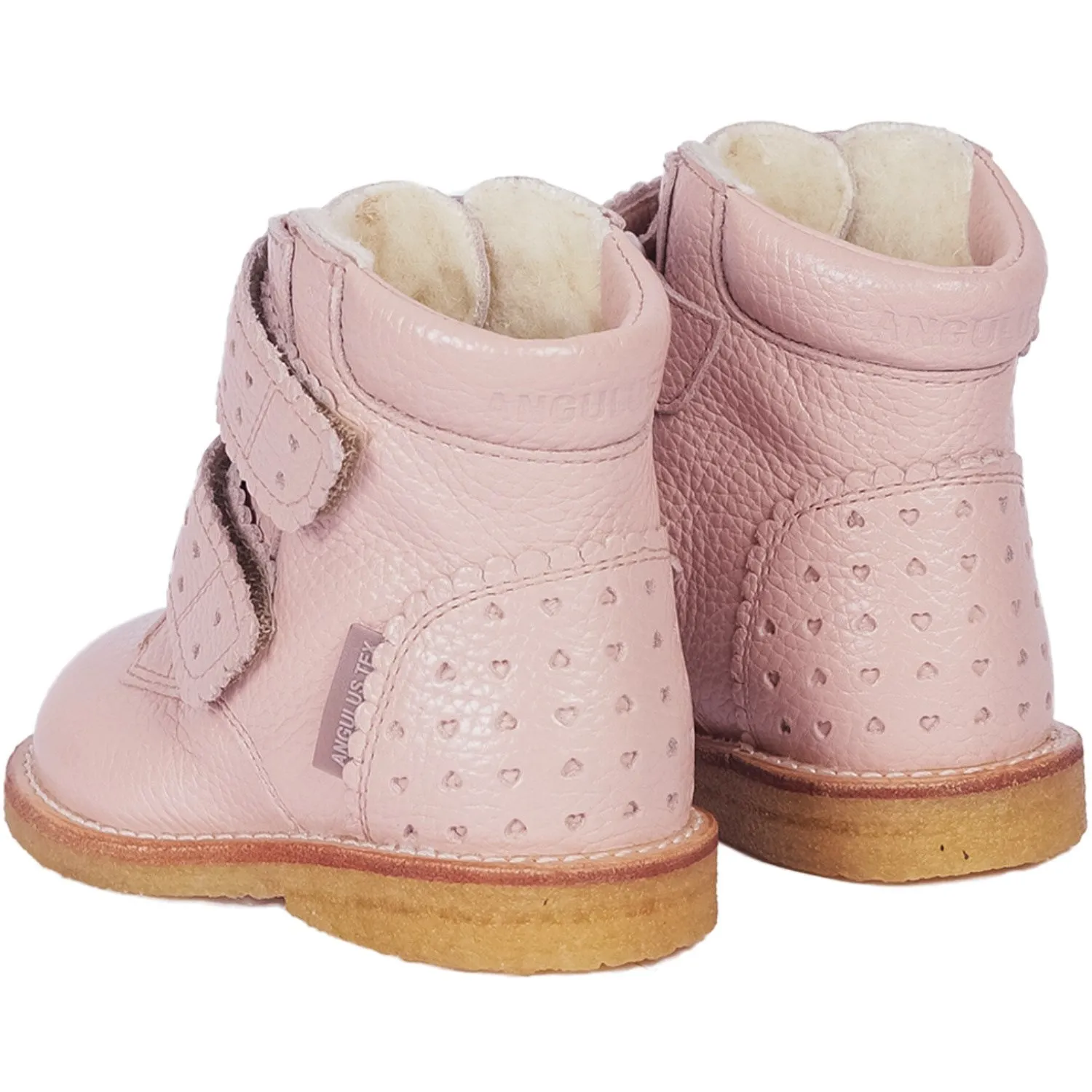 Angulus Rosebud Tex-Boot With Hearts and Velcro Closure