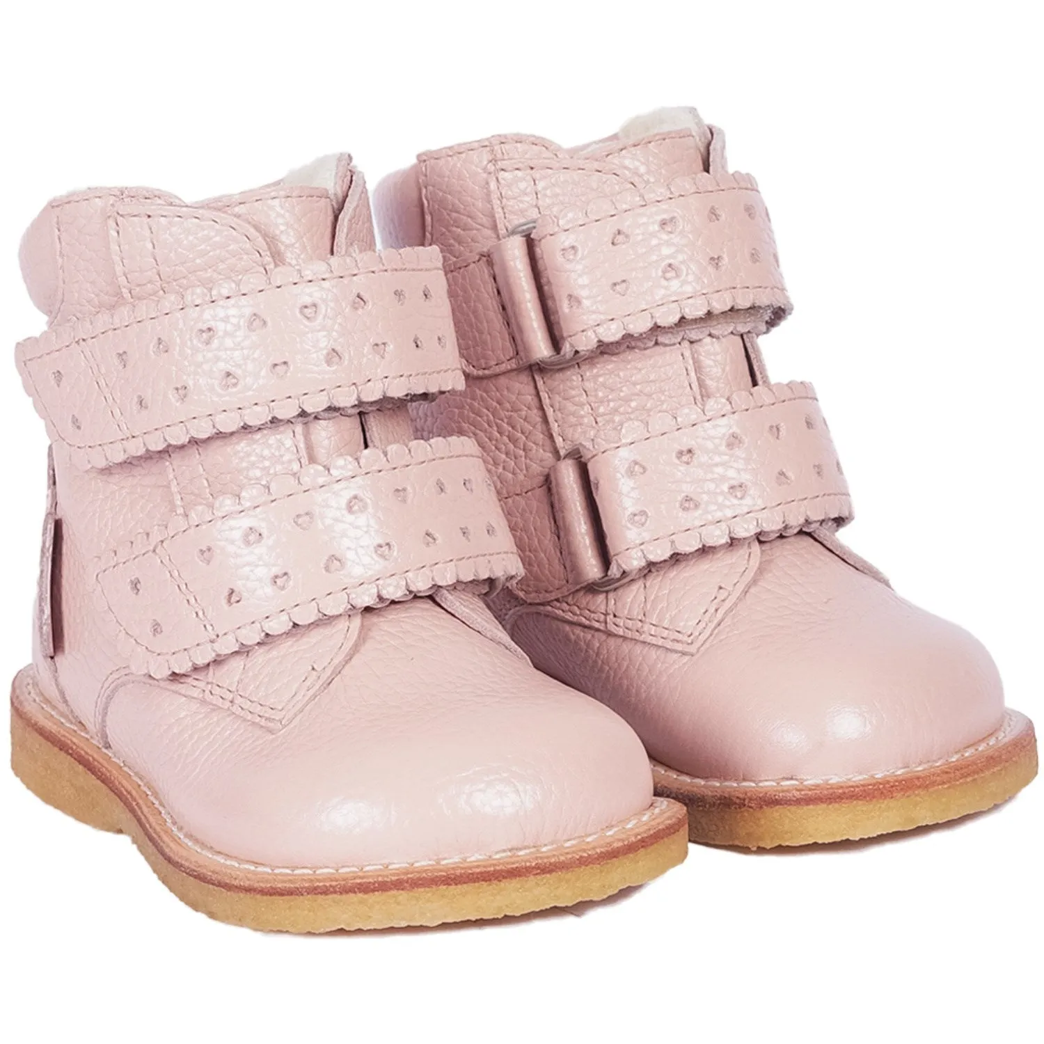 Angulus Rosebud Tex-Boot With Hearts and Velcro Closure