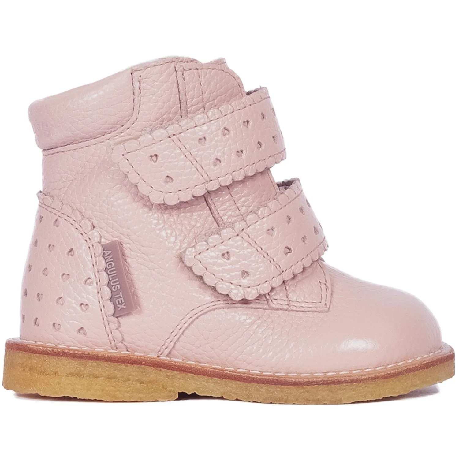 Angulus Rosebud Tex-Boot With Hearts and Velcro Closure