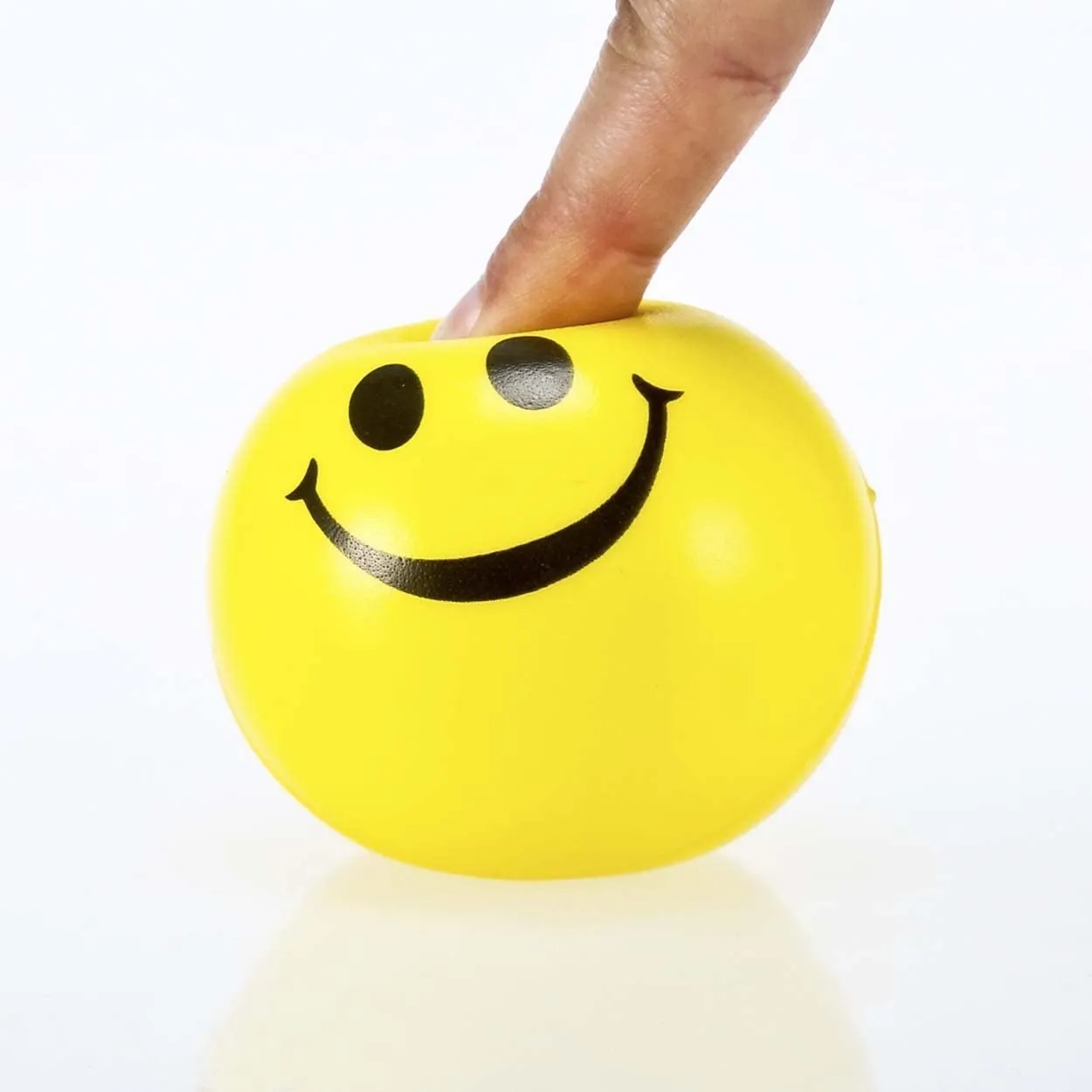 Aqbah Stress Reliever Squeeze Ball for Kids & Adults Smiley Face Yellow Color Pack of 3