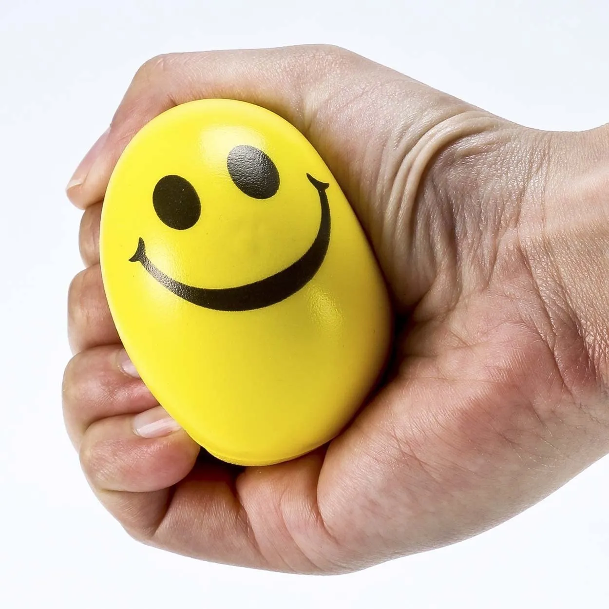 Aqbah Stress Reliever Squeeze Ball for Kids & Adults Smiley Face Yellow Color Pack of 3