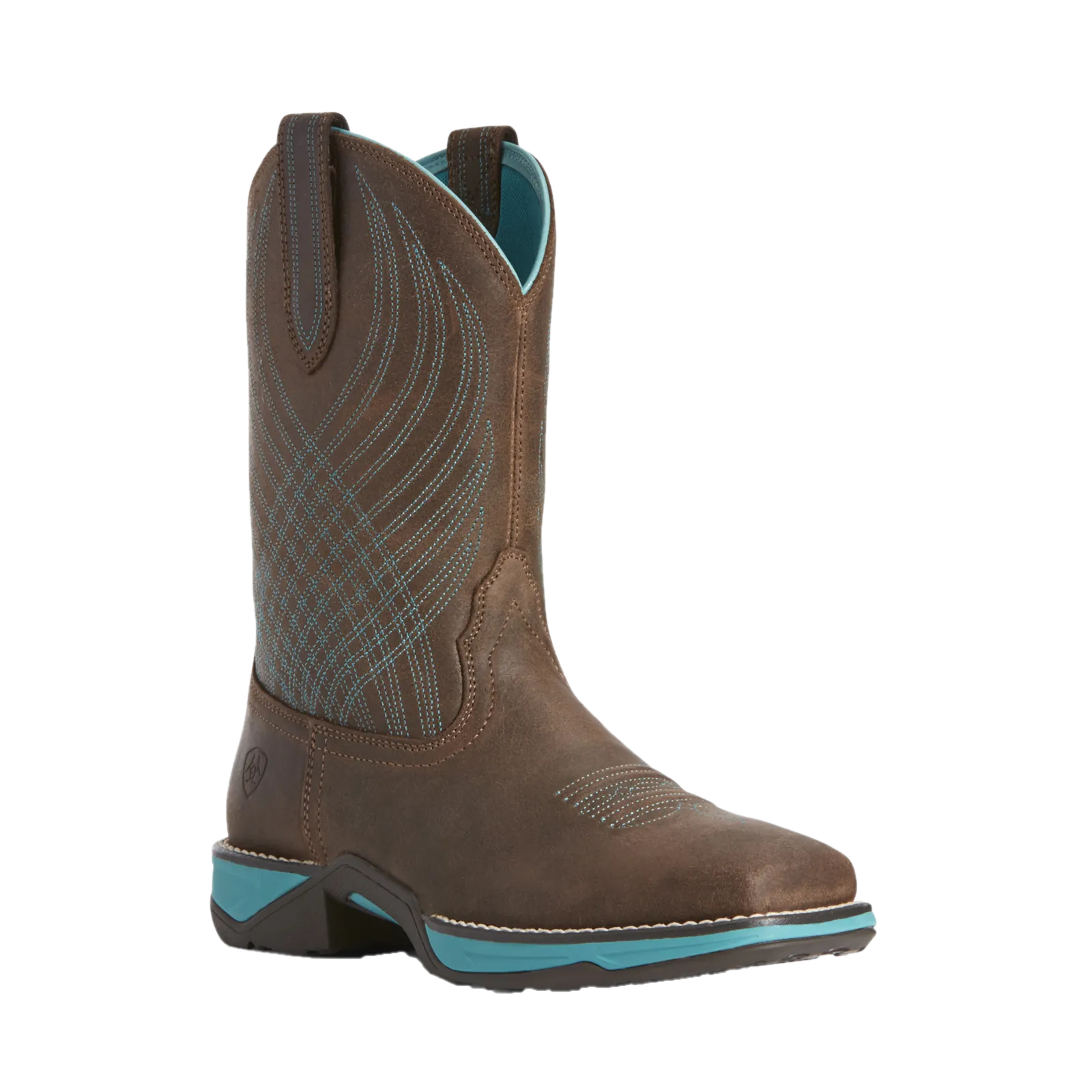 Ariat Ladies Anthem Java Brown & Turquoise Western Boots 10027247