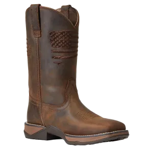 Ariat Ladies Anthem Patriot Distressed Brown Square Toe Boots 10040271