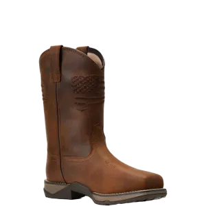 Ariat Ladies Anthem Patriot H20 Distressed Brown Work Boots 10040433