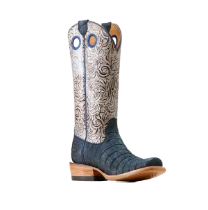 Ariat Ladies Futurity Boon Navy Sueded Caiman Western Boots 10050966