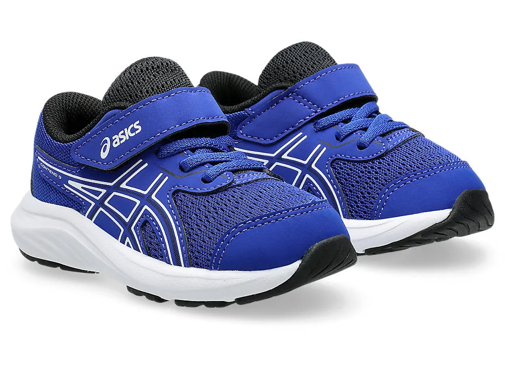 ASICS KID'S CONTEND 9 HOOK N' LOOP BLUE/WHITE RUNNING SHOES