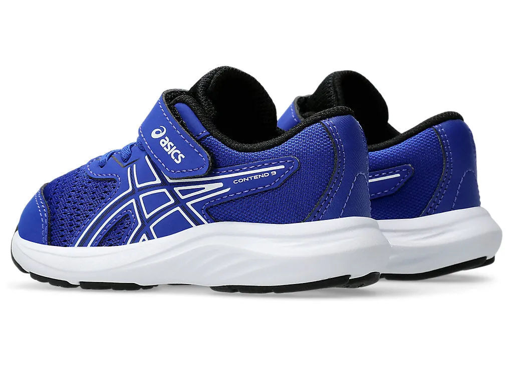 ASICS KID'S CONTEND 9 HOOK N' LOOP BLUE/WHITE RUNNING SHOES