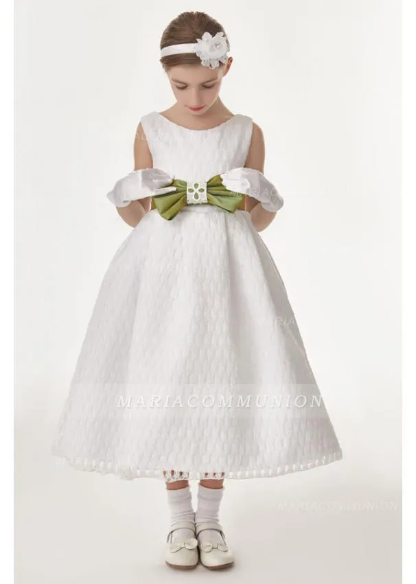 Ball Gown Bow(S) Sleeveless Wadenlanges Communion Dress