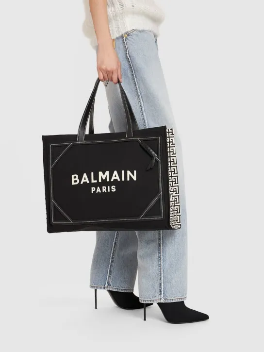 Balmain   B-army Monogram canvas tote bag 