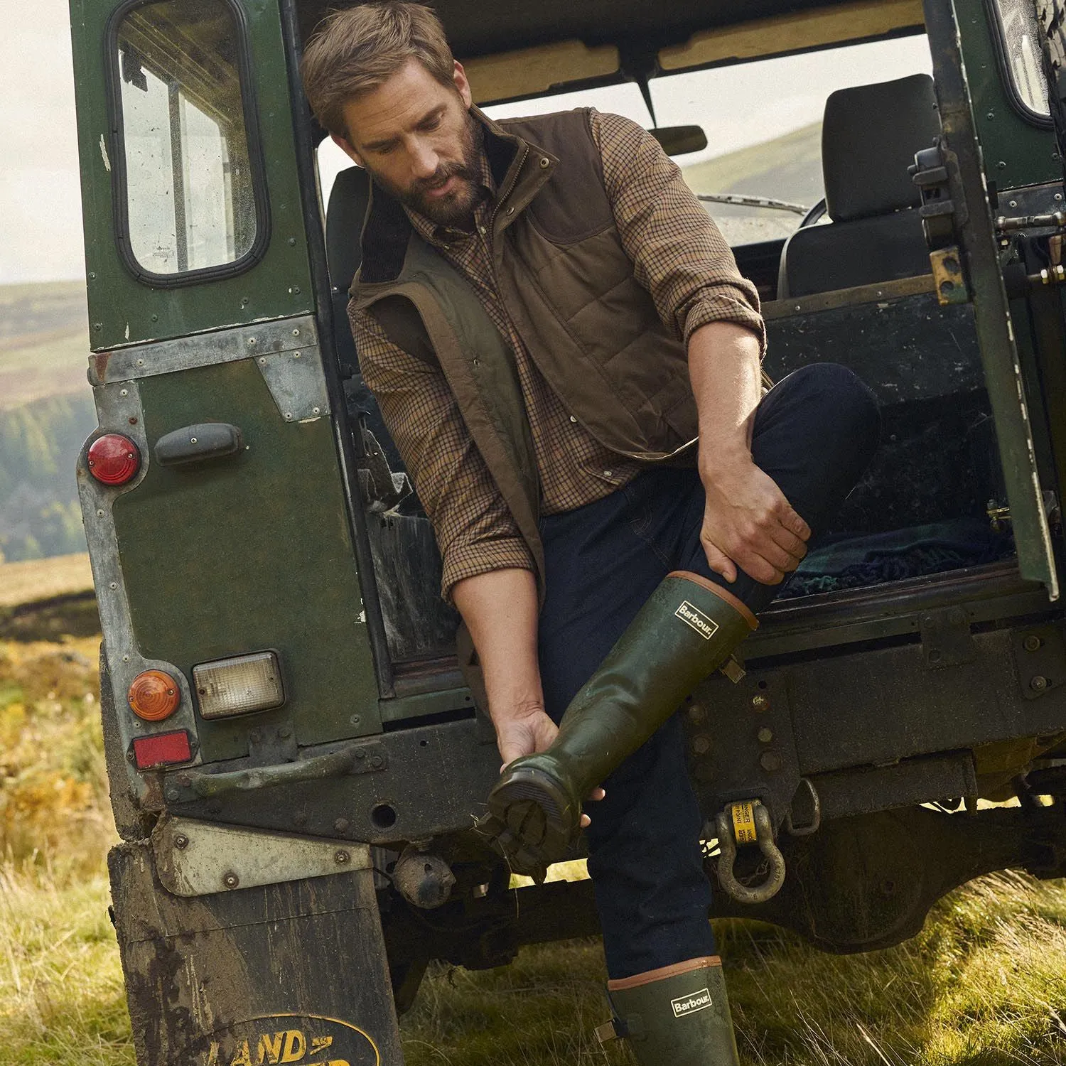 Barbour Men's Tempest Wellington Boot in Olive