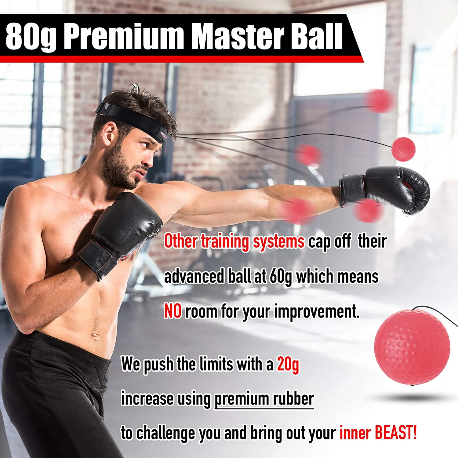 BattlePulse Reflex Ball – Soft Multilayer Premium Headband Boxing Ball – 360-Degree Buckle – 2 Difficulty Level Punching Ball – Reflex Speed Ball – Hand Eye Coordination Training Headset