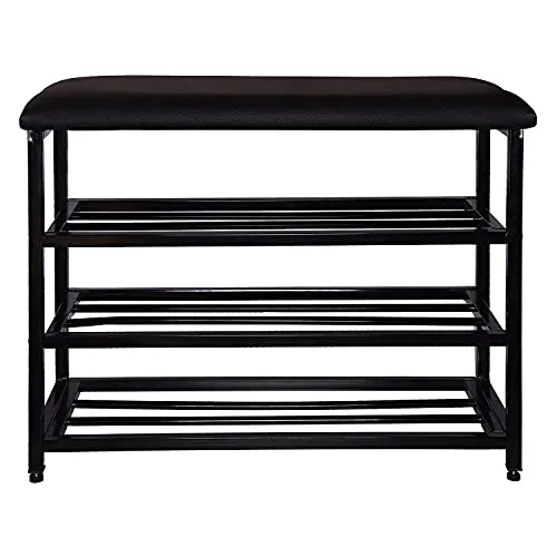 Benesta Shoe Rack Bench - Steel, Black