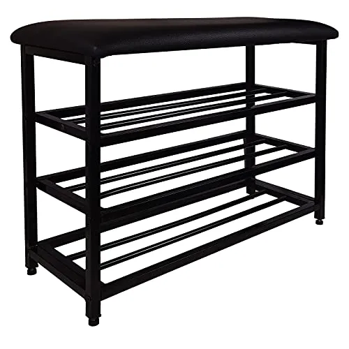 Benesta Shoe Rack Bench - Steel, Black