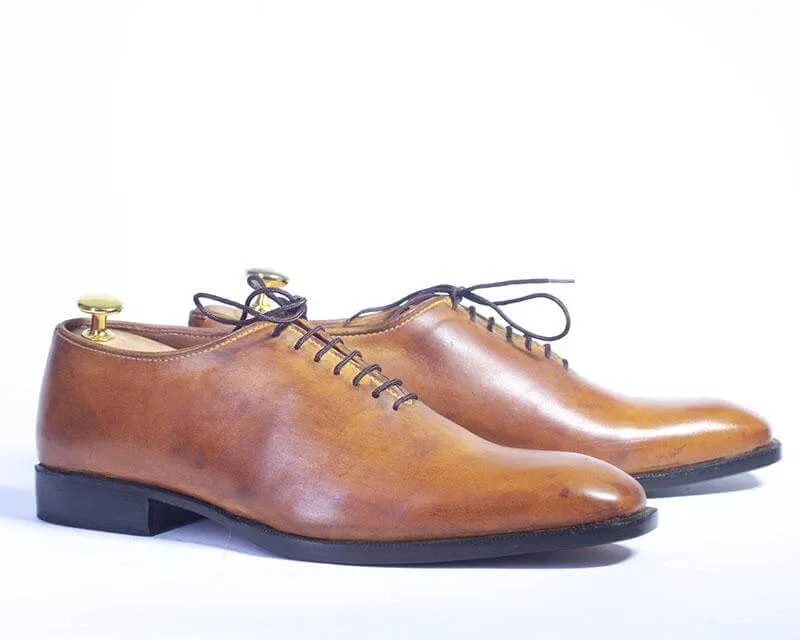 Bespoke Tan Leather Lace Up Shoe For Men's