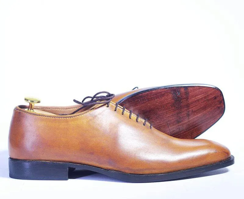 Bespoke Tan Leather Lace Up Shoe For Men's