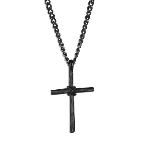 Binding Cross Necklace - Black