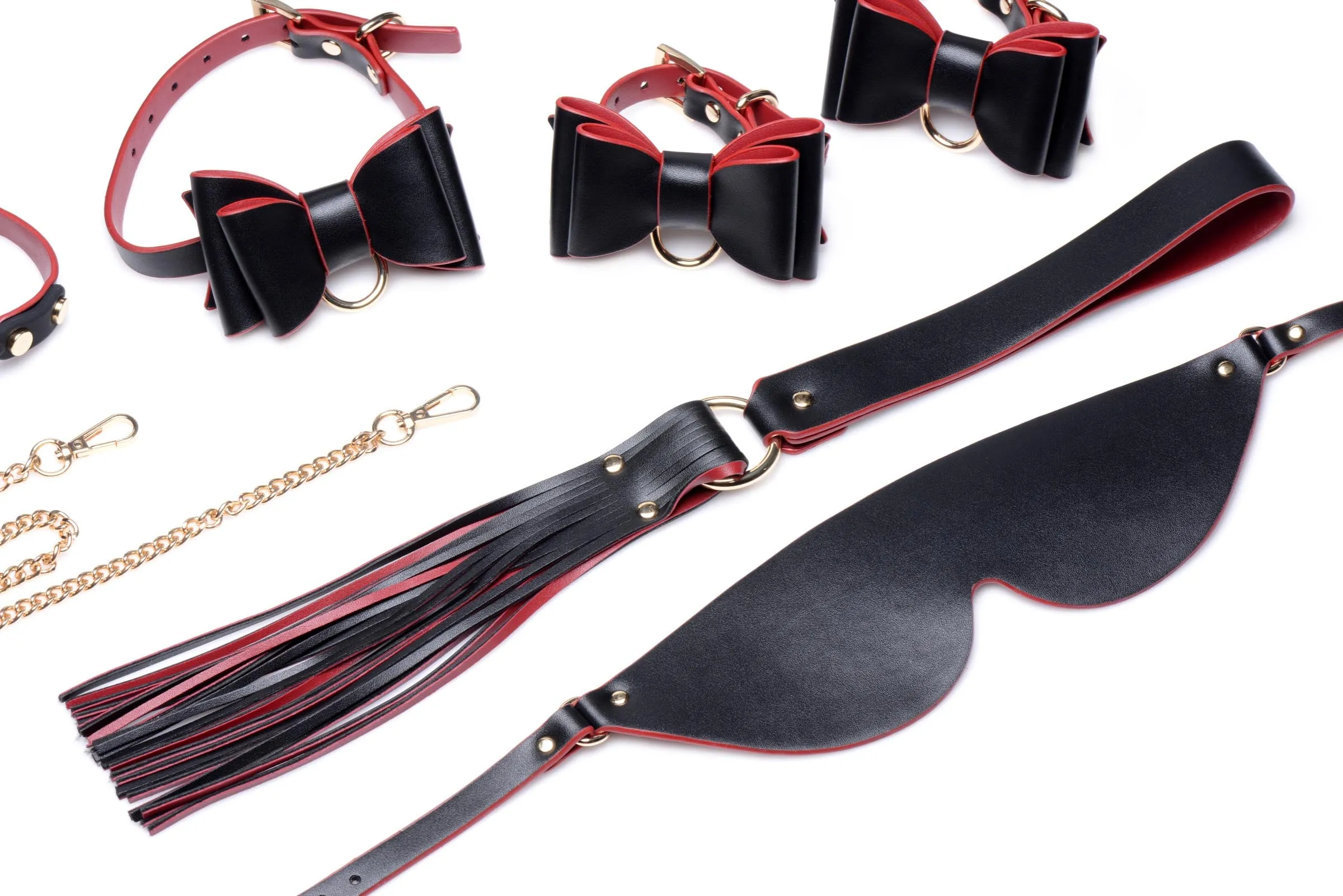 Black and Red Bow Bondage Set with Carry Case