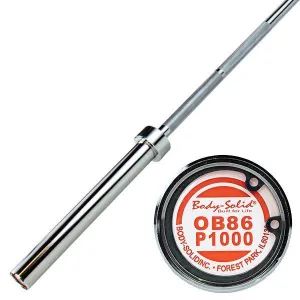 Body Solid OB86P1000 Premium 7' 1000 lb Steel Olympic Bar