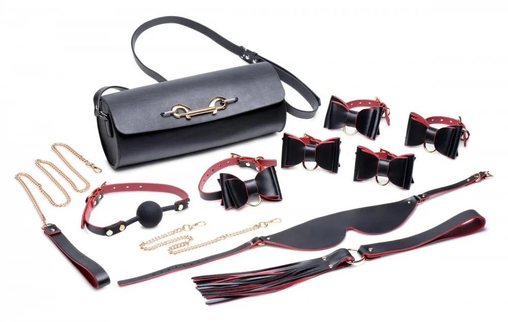 Bondage To Go Black and Red Bow Bondage Set with Carry Case