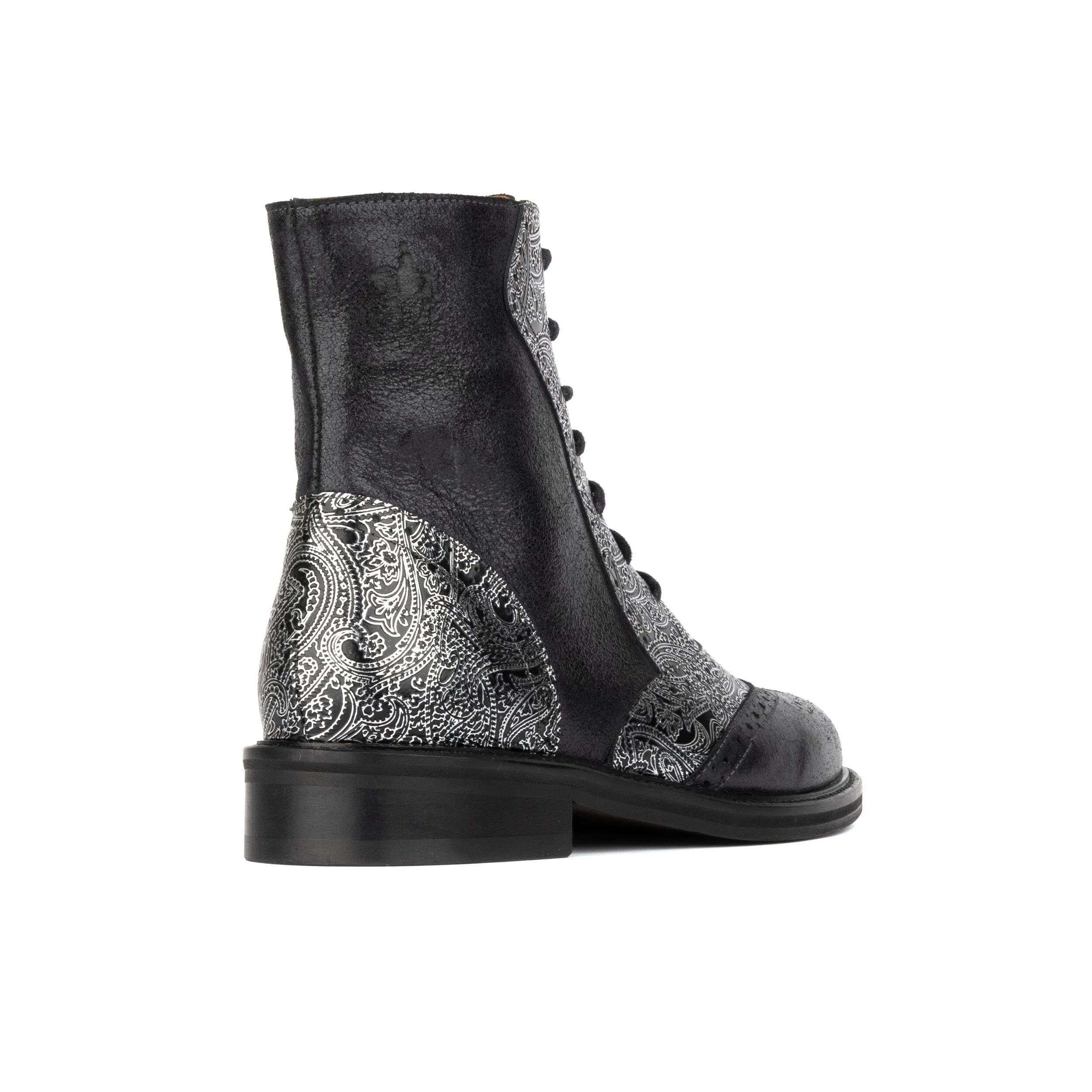 Brick Lane Boots - Black & Silver