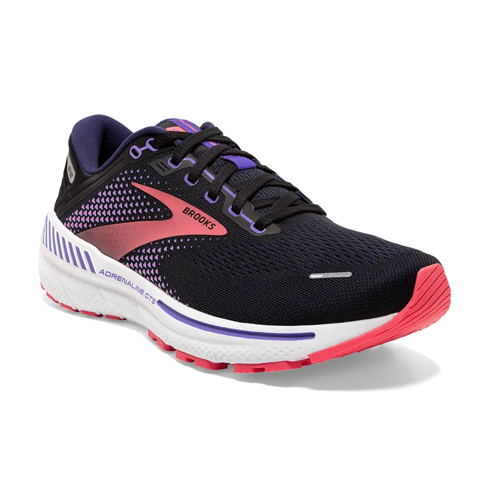 Brooks Adrenaline GTS 22 (Women's) - Black/Purple/Coral