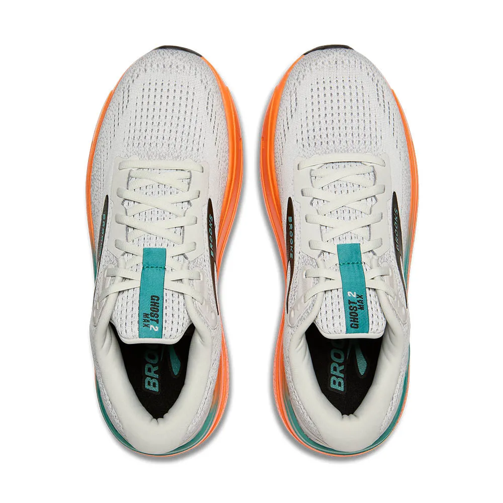 Brooks Ghost Max 2 (Mens) - Oyster Mushroom/Orange/Teal