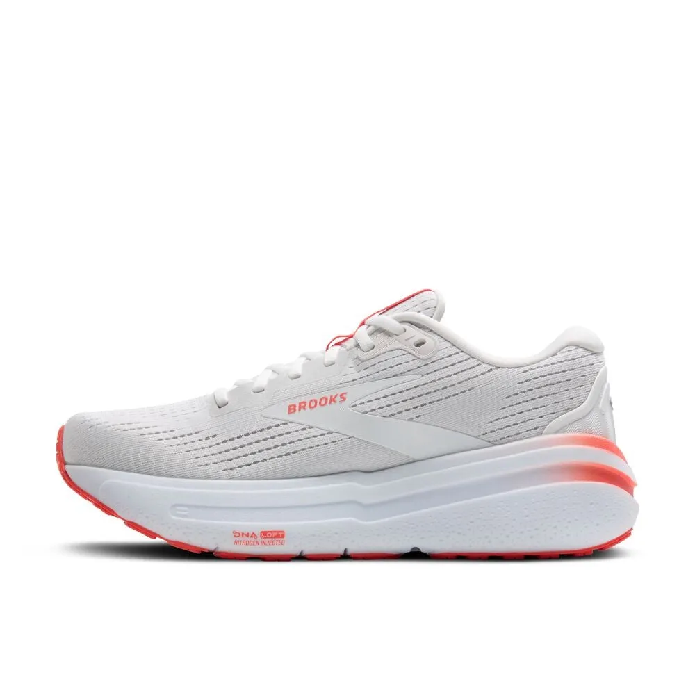 Brooks Ghost Max 2 (Womens) - White/Hot Coral