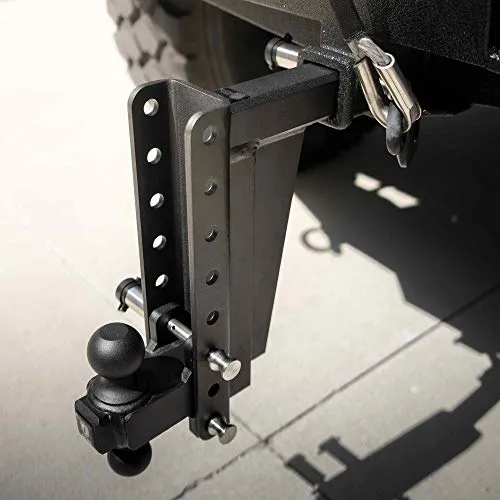 BulletProof Hitches Solid Steel Replacement Adjustable Trailer Hitch Dual Ball 2" and 2 5/16" (Black Textured Powder Coat, Rated to 36,000lbs)