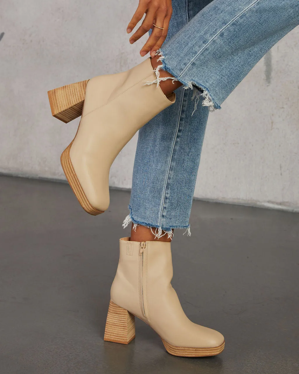 City Strut Platform Faux Leather Booties