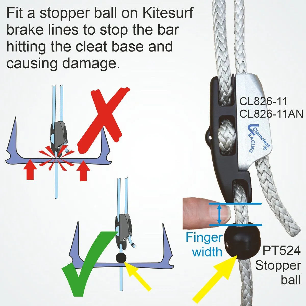 CLAMCLEAT Screw-on Stopper Ball