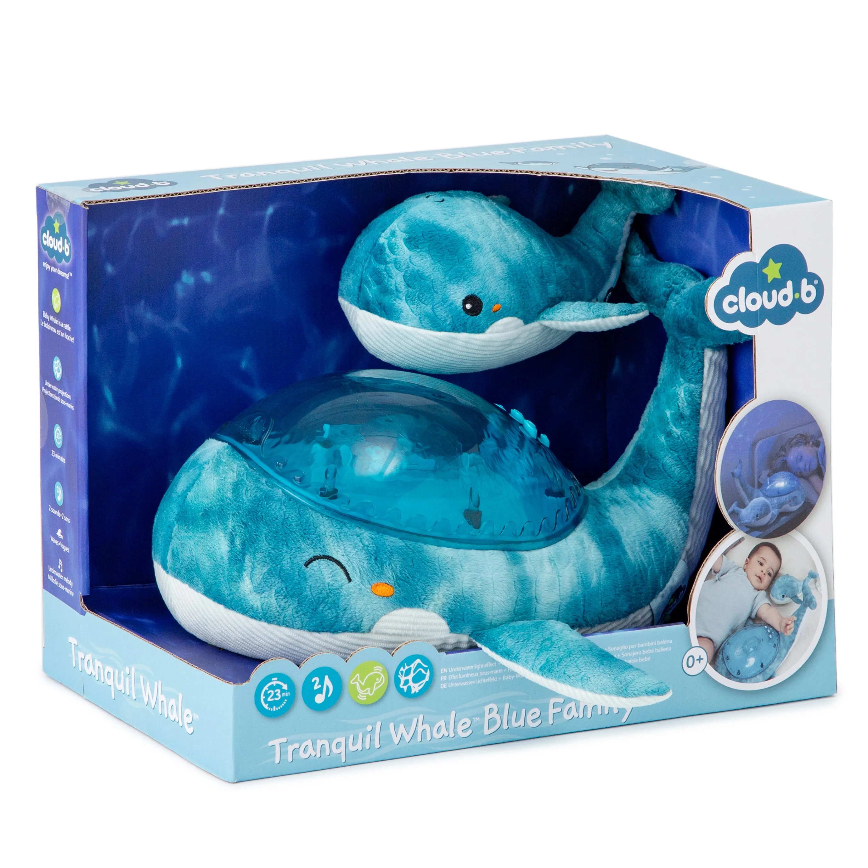 Cloud b -Tranquil Whale | Soothing Projector Nightlight Aqua