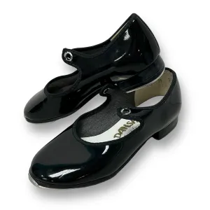 Danshuz Toddler Girl Size 9.5 Black Patent Leather Tap Shoes