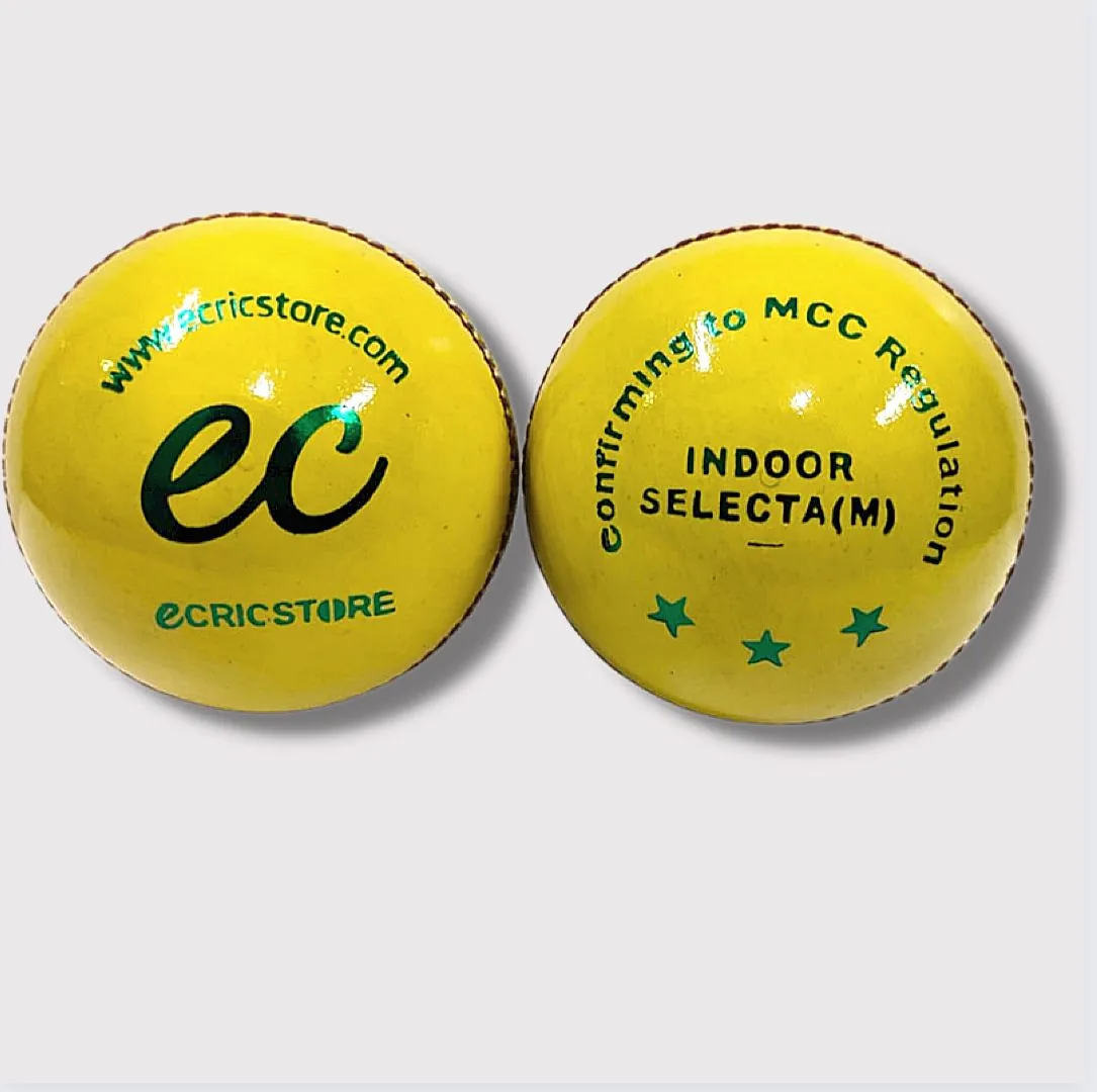 ecrictore Premium Cricket balls Yellow indoor Box of six