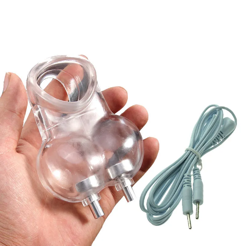 Electric Shock Cock Ring & Ball Bag