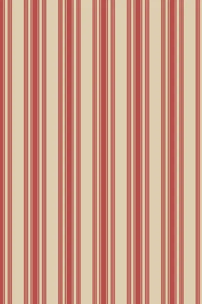 Farrow & Ball Wallpaper Tented Stripe ST1351 Beige / Red