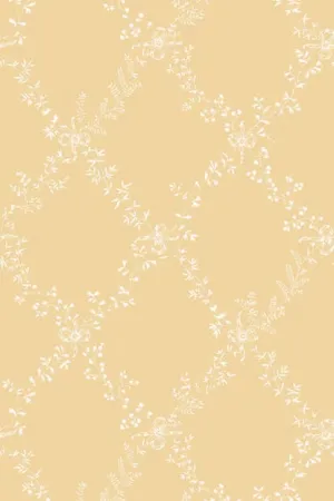 Farrow & Ball Wallpaper Toile Trellis BP644 White/Yellow