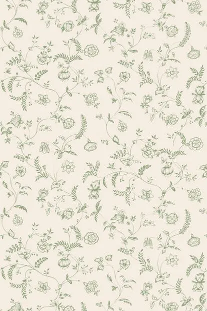 Farrow & Ball Wallpaper Uppark BP549 Green/Off White