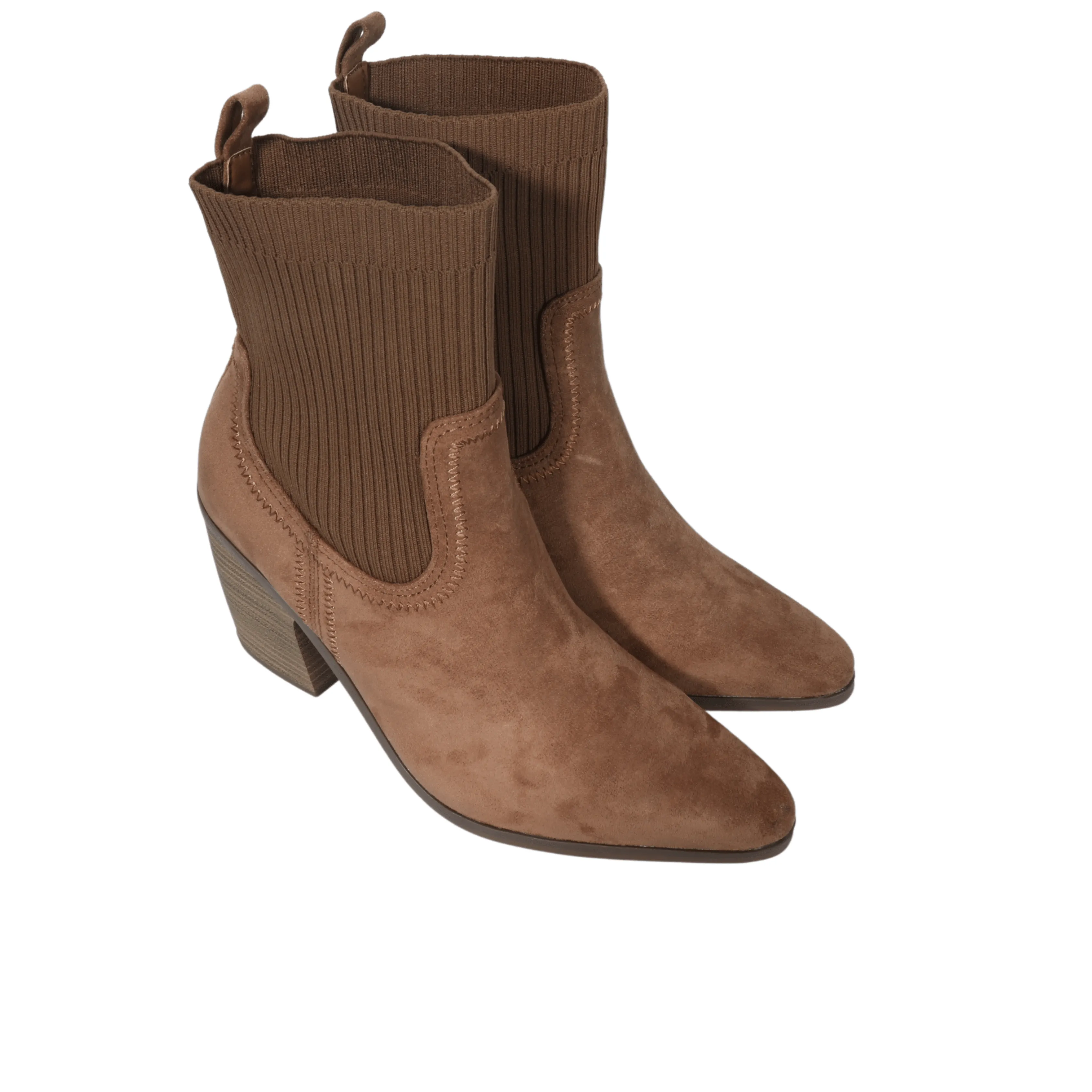 Faux suede sock boot