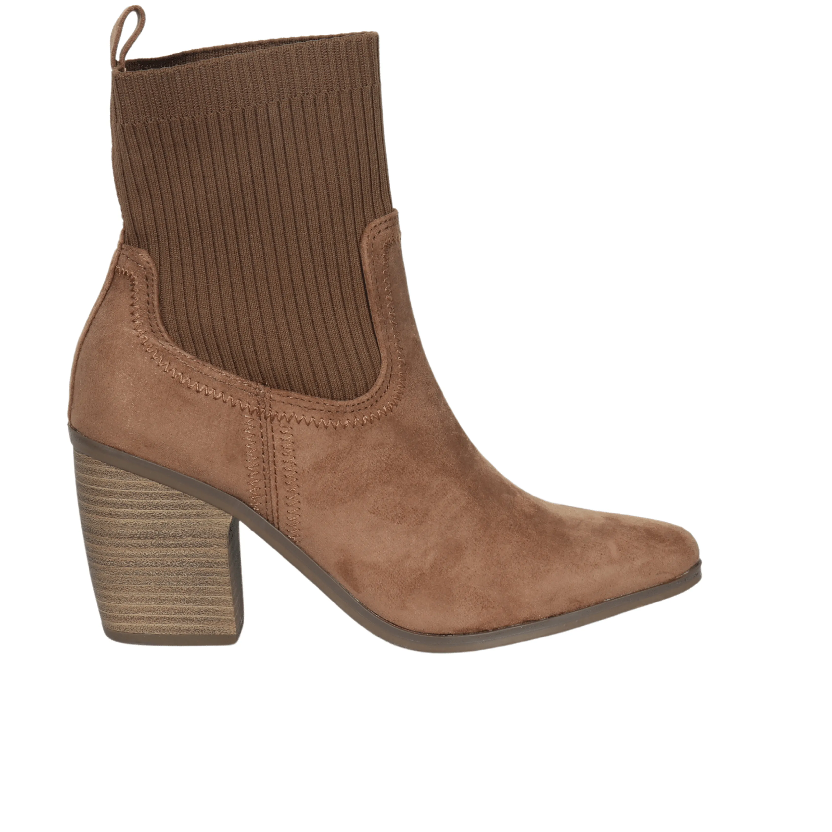 Faux suede sock boot