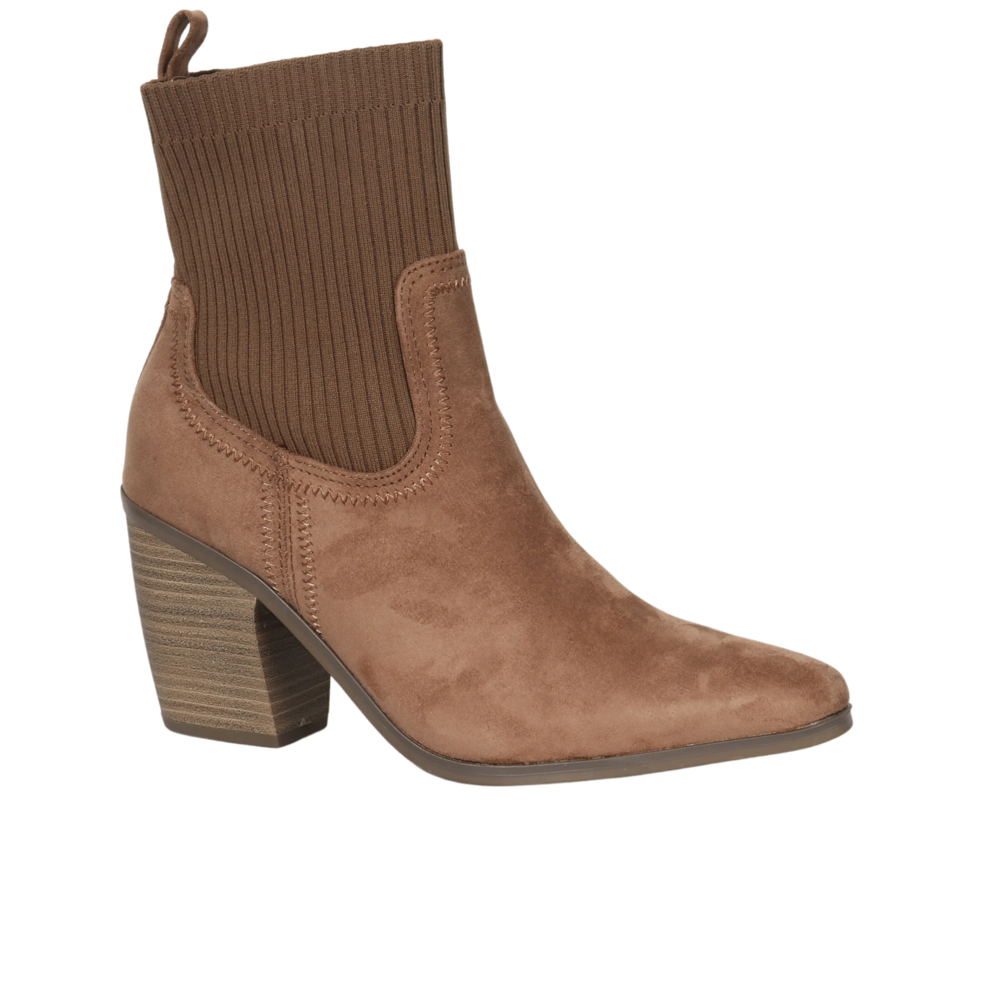 Faux suede sock boot