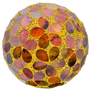 Febland Brown Flower Tile Mosaic Decorative Ball 10.5cm, Small