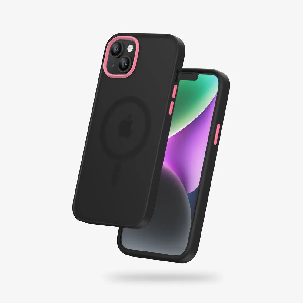 FLOLAB Surtect Tri-Fusion Magnetic for iPhone 14 Series Phone Case Black Frame Black Matte Translucent