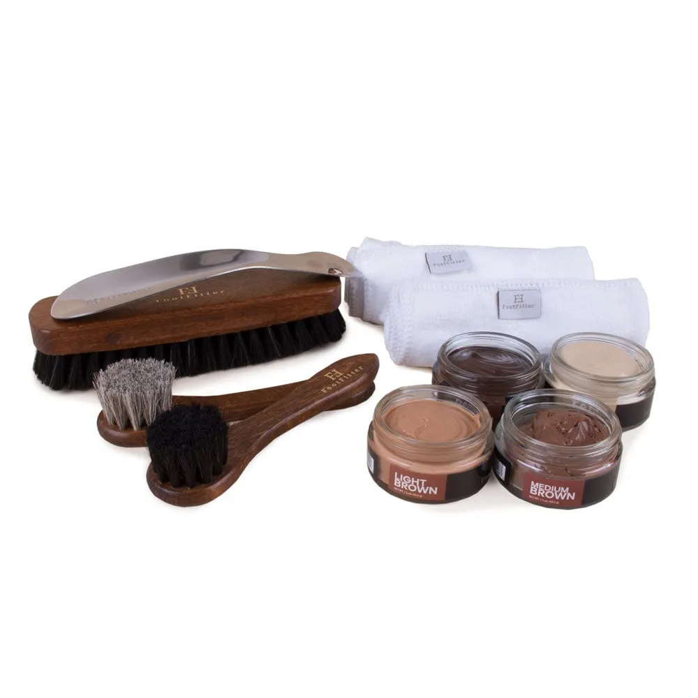 FootFitter Premium Shoe Shine Starter Set - Shoe Polish Cream