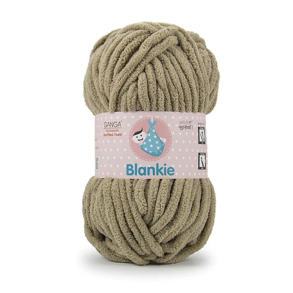 Ganga Acrowools Blankie Is A Super Soft Chenille Yarn. Oekotex Class 1 Certified. Safe For Babies. Pack Of 2 Balls 100Gm Each. Shade No Blk008