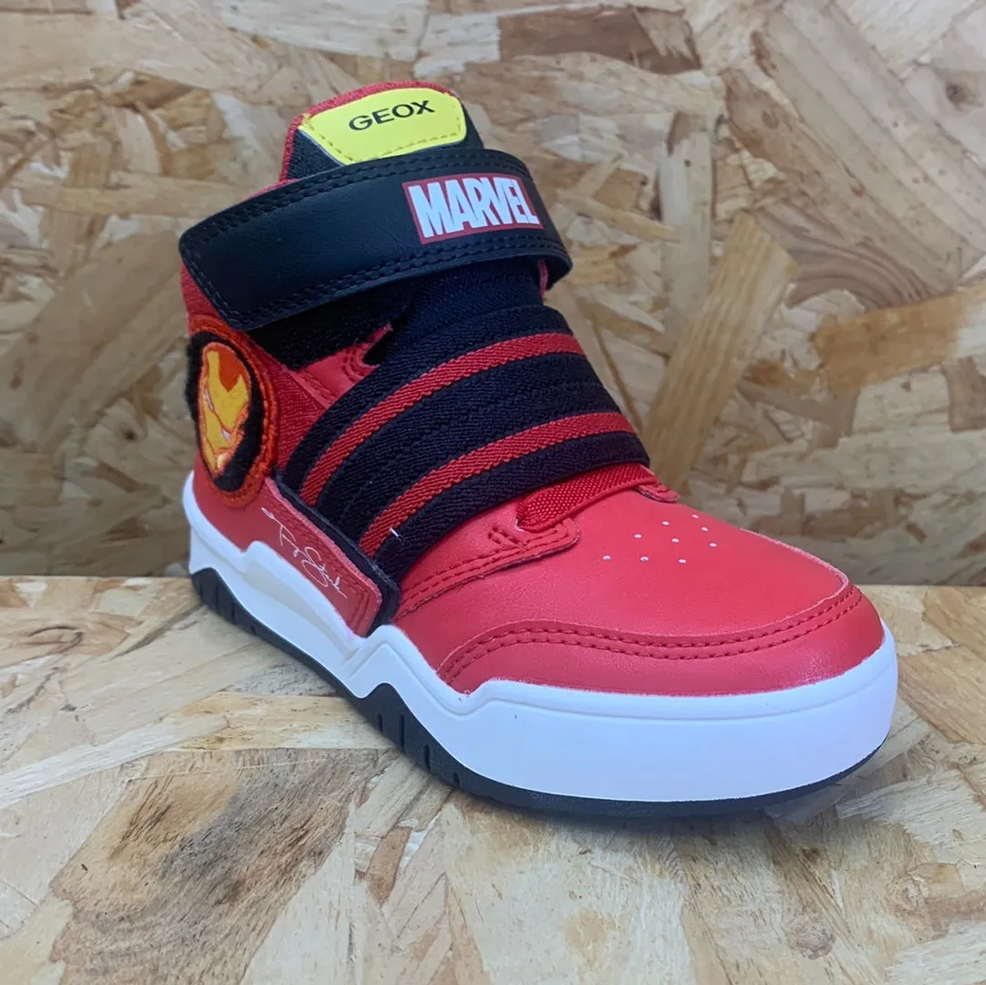 Geox Kids Marvel Iron Man High Top Trainers - Red / Black