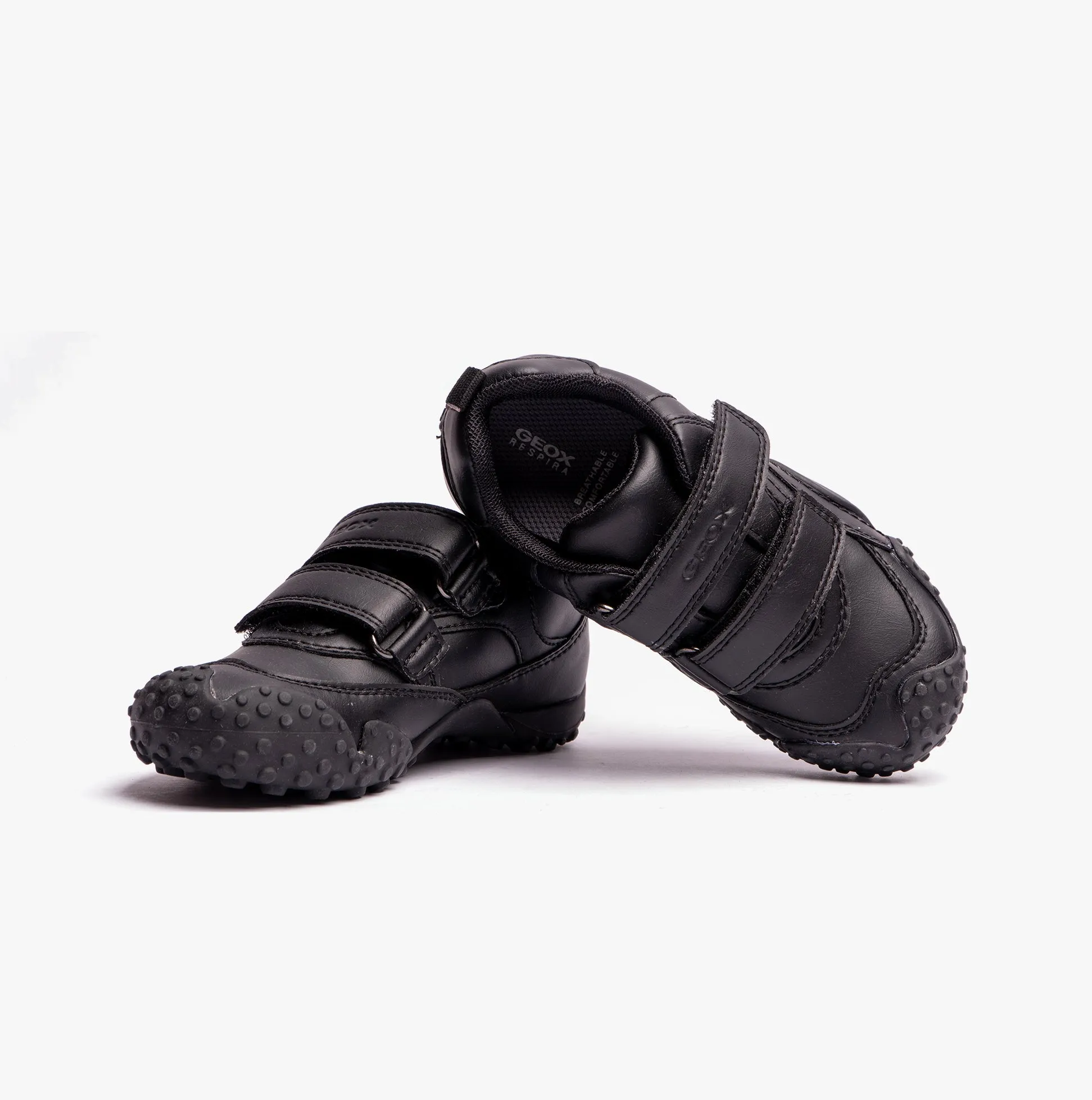 GIANT B Boys Touch Fasten School Shoes Black