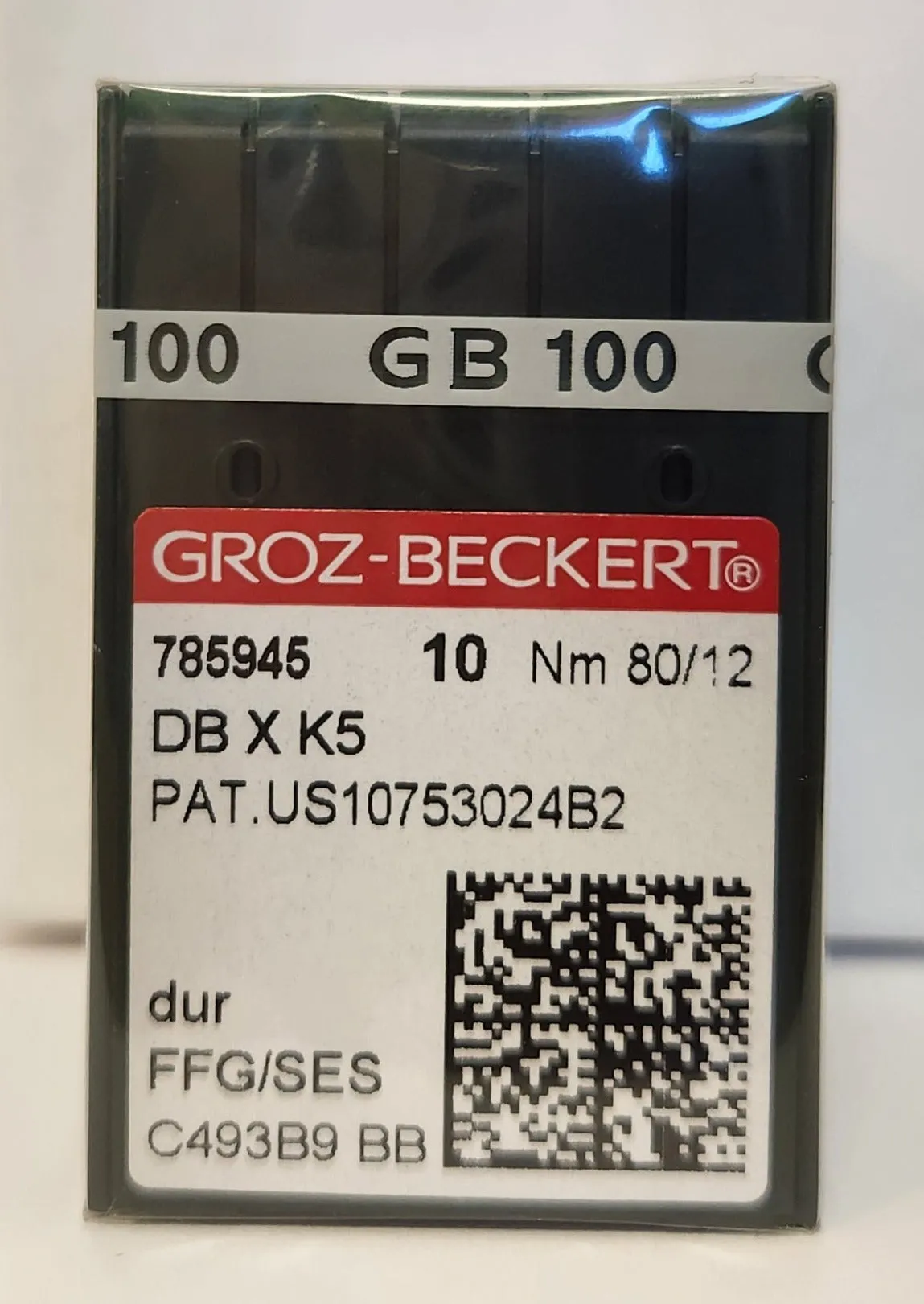 Groz Beckert GB-DBXK5FFG | Round Shank | Large Eye | Ball Point | Commercial Embroidery Needle | Chrome | 100/bx