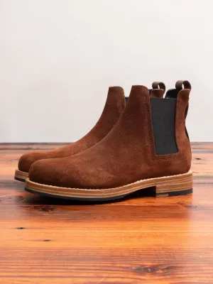 Hand Sewn Chelsea Boot in Brown Suede